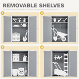 DWVO 5x3ft Resin Outdoor Storage Shed with Floor, Waterproof Lockable Storage Shed with Window, Plastic Outside Tool Storage for Garden, Backyard, Patio, Lawn, Gray